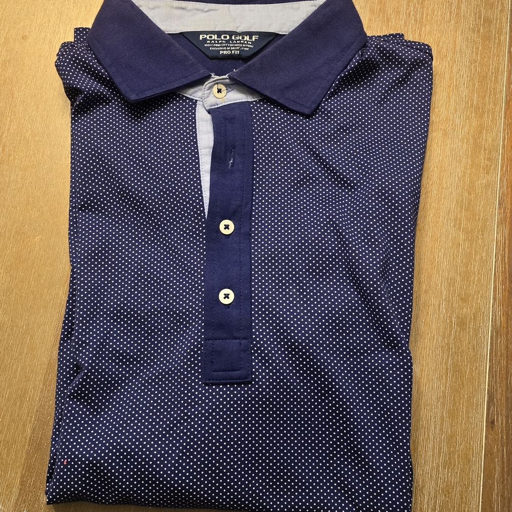 Ralph Lauren Navy Polka Dot Polo Shirt